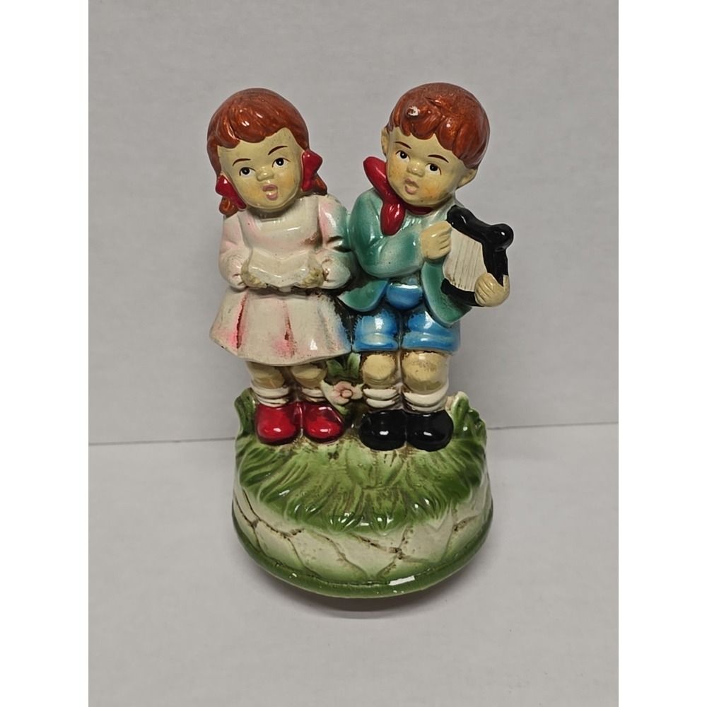 Vintage‎ Hummel Style Singing Boy Girl Wind-up Music Musical Laras Theme Japan 7